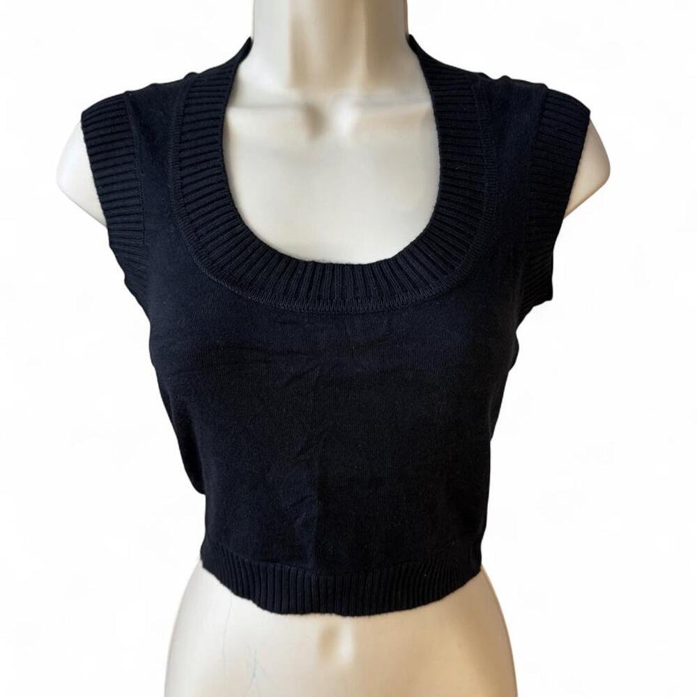 Express black ribbed knit crop...